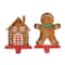 Glitzhome® Marquee LED Gingerbread House & Gingerbread Man Christmas Stocking Holder Set